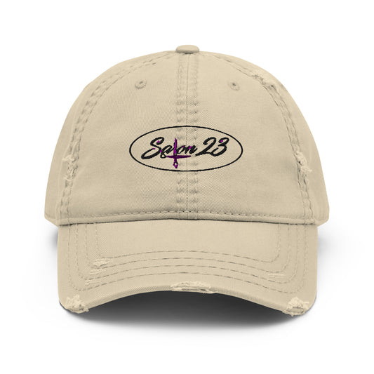 Salon 23 Logo Distressed Dad Hat (black logo)